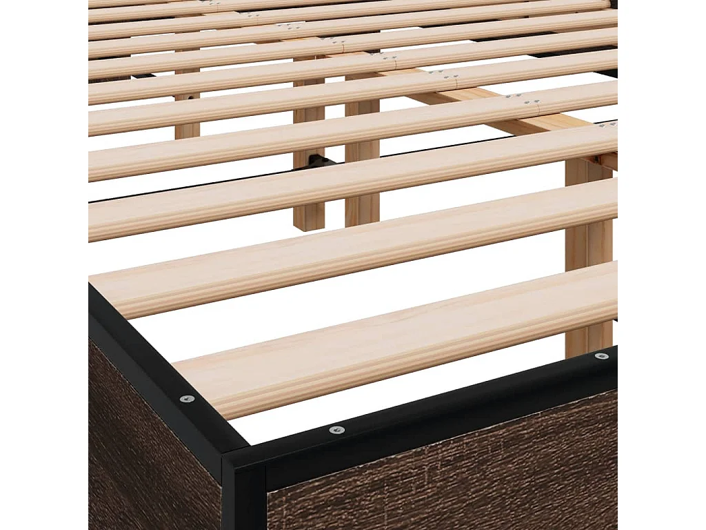 Cadre de lit chêne marron 140x190 bois d'ingénierie et métal