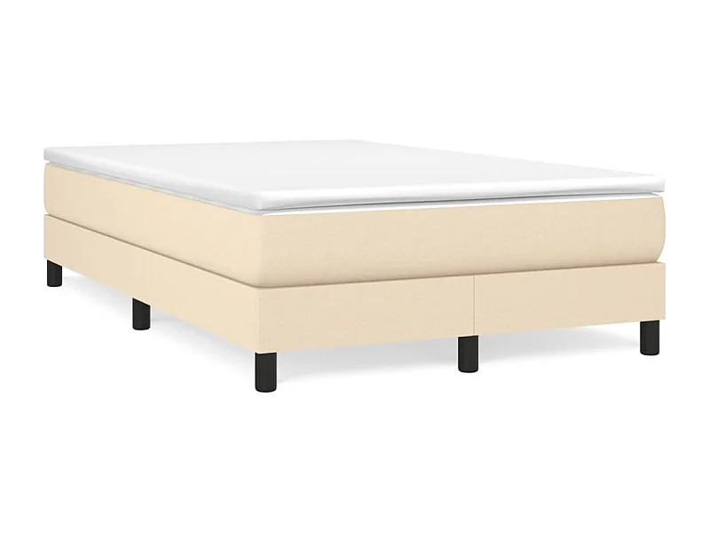 Sommier à lattes de lit avec matelas crème 120x190 tissu