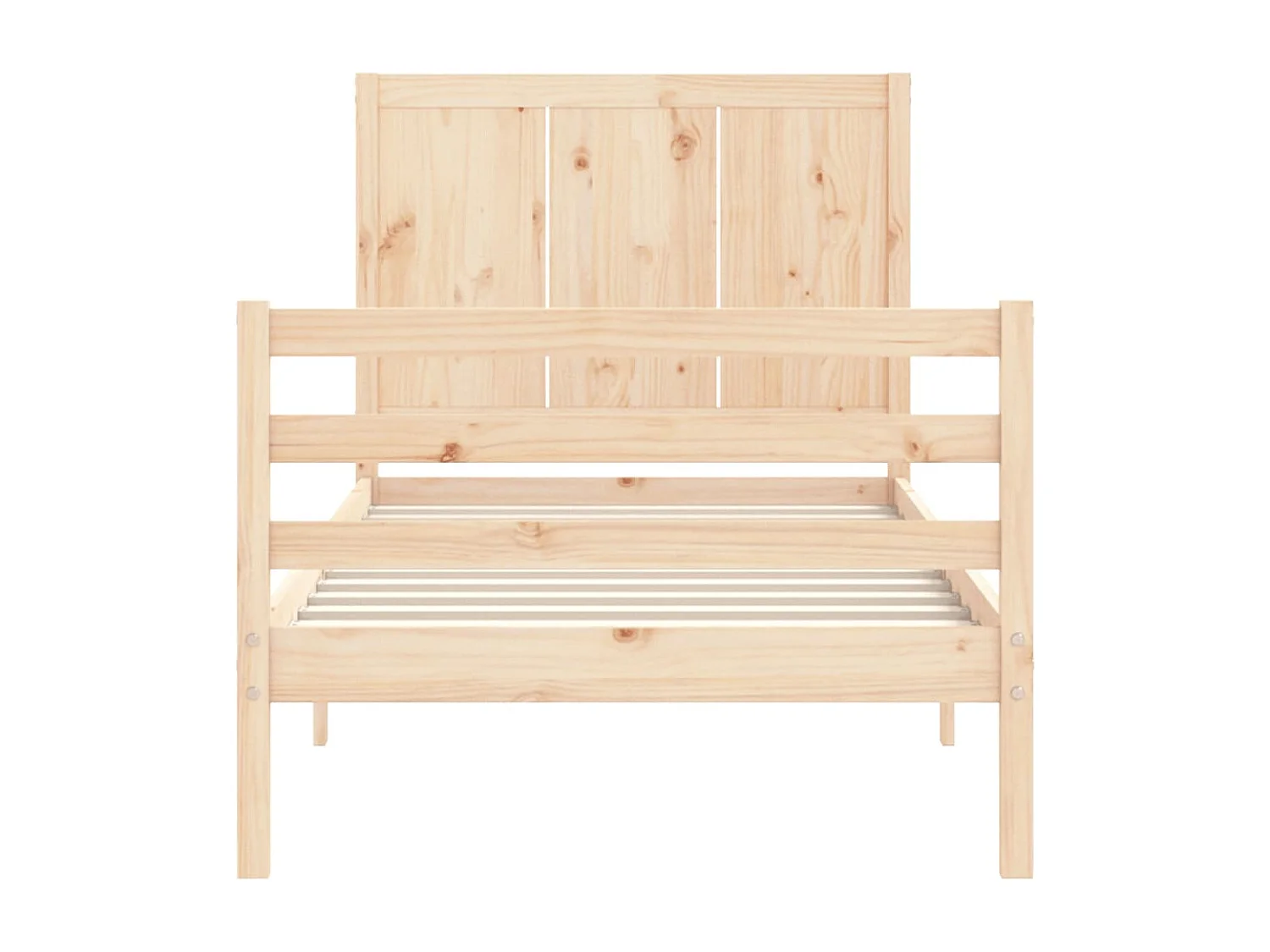 Cadre de lit avec tête de lit petit simple bois massif