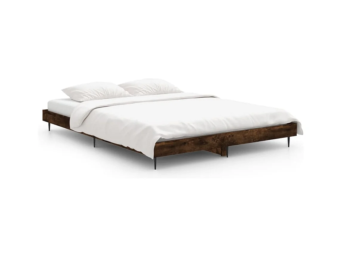 Cadre de lit chêne fumé 140x190 bois d'ingénierie