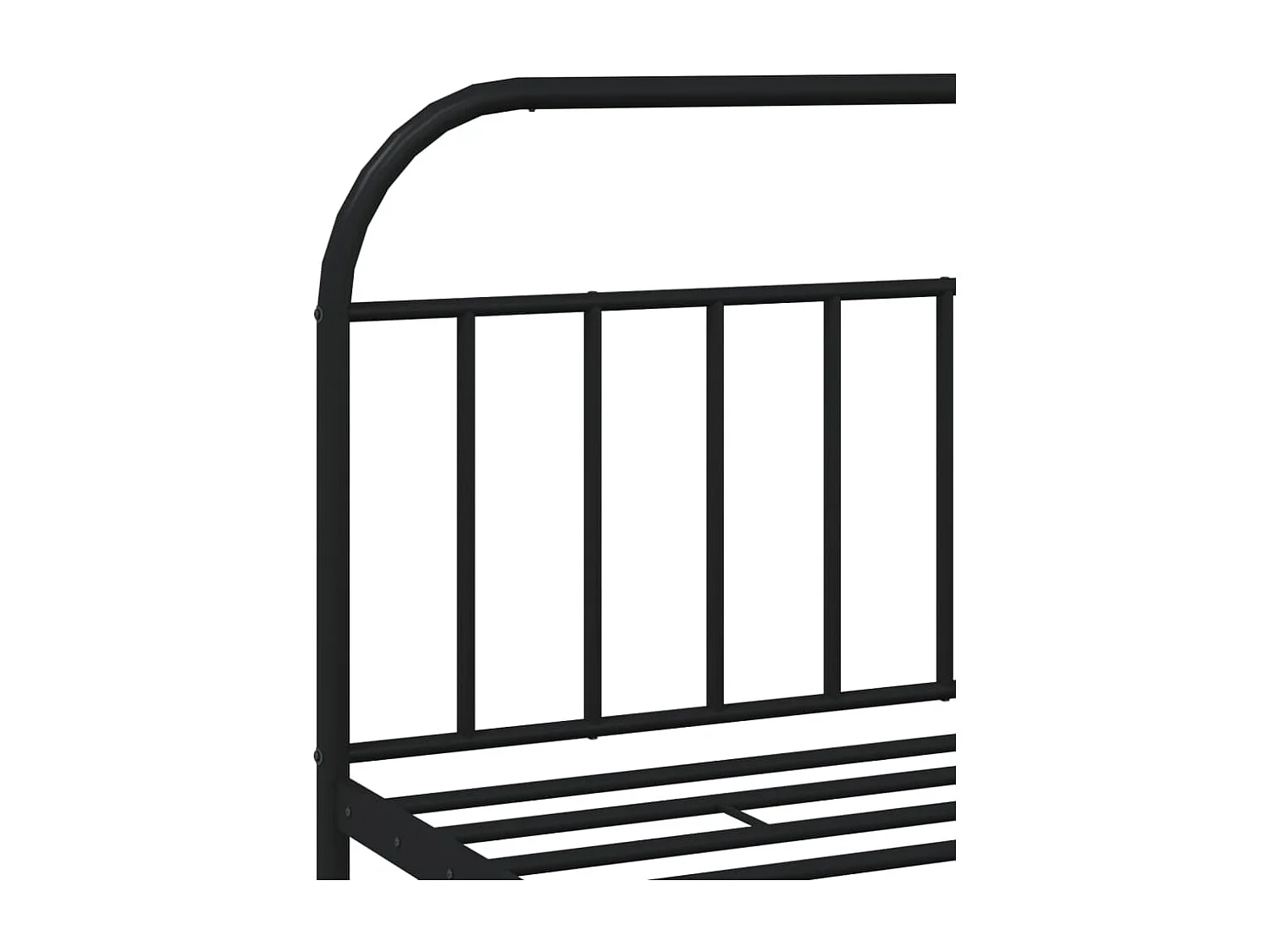 Cadre de lit métal avec tête de lit-pied de lit noir 200x200