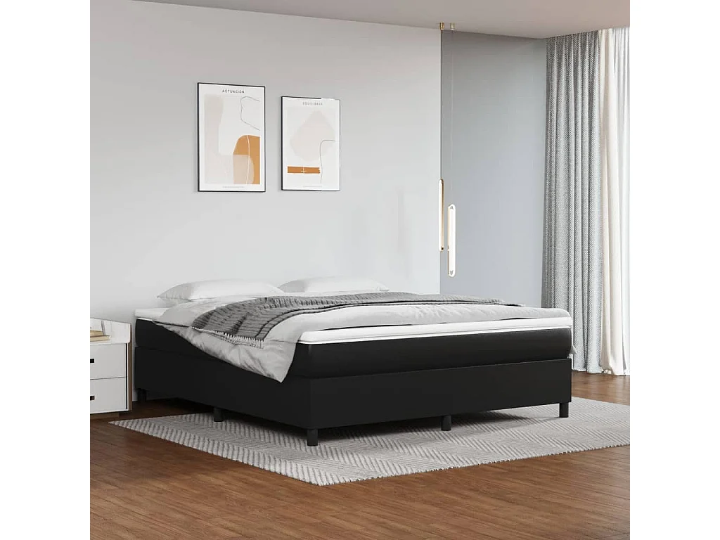 Bedframe kunstleer zwart 180x200 cm