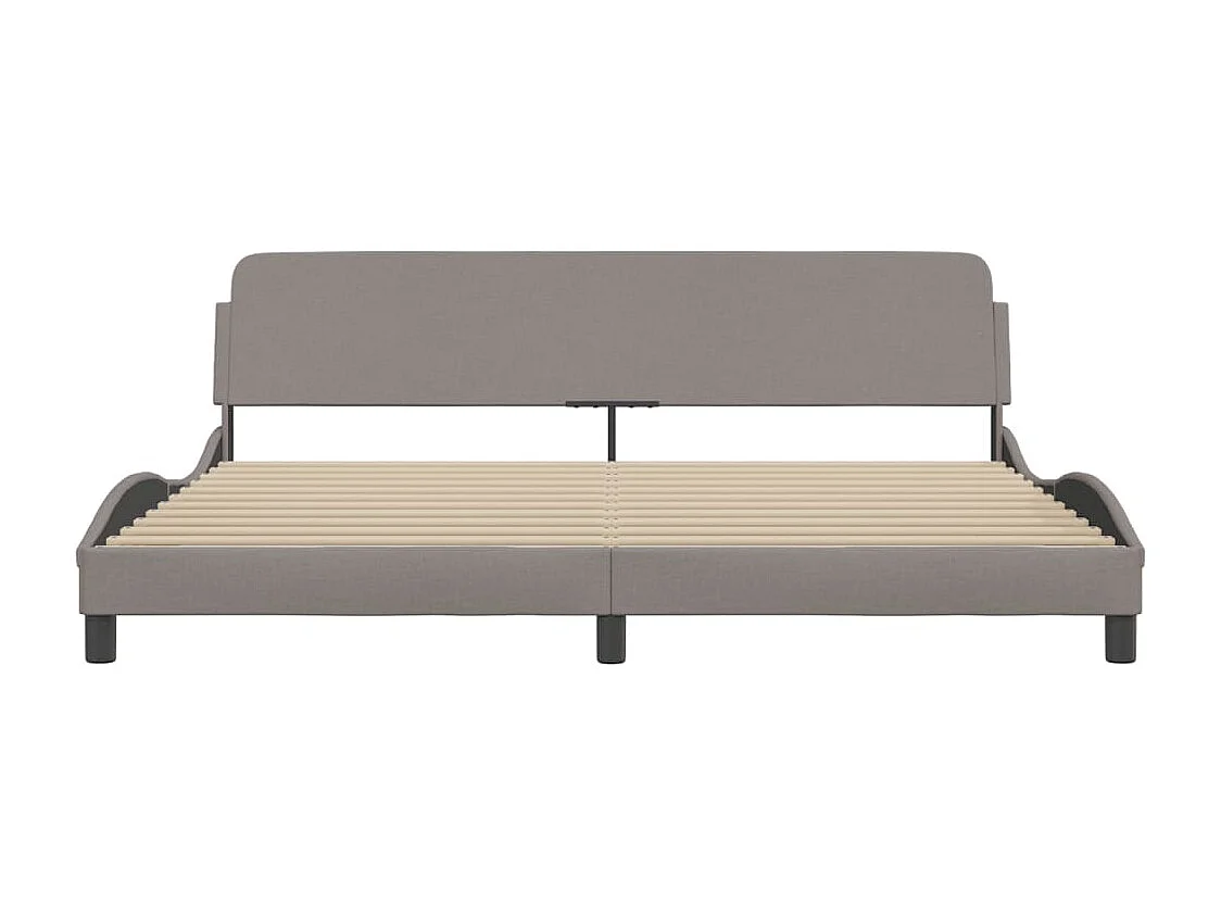 Cadre de lit avec tête de lit Taupe 200x200 Tissu