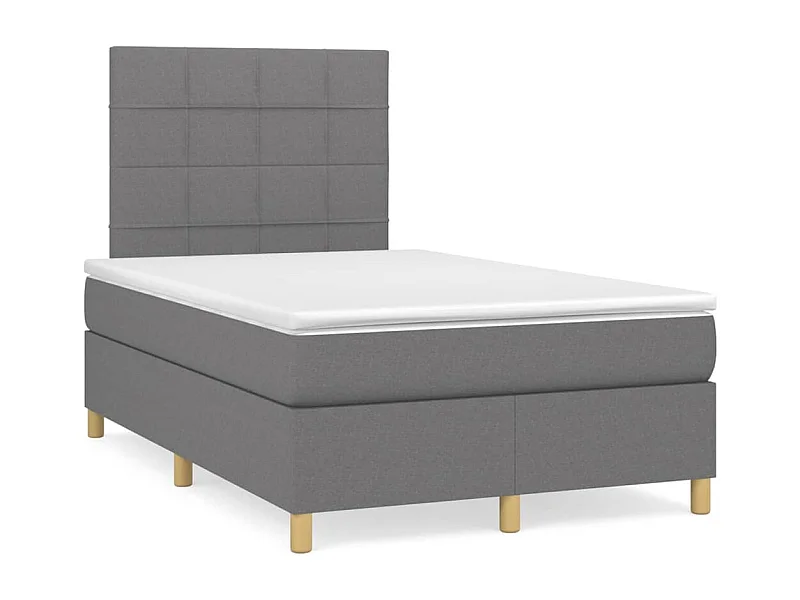 Sommier à lattes de lit matelas LED gris foncé 120x190 tissu