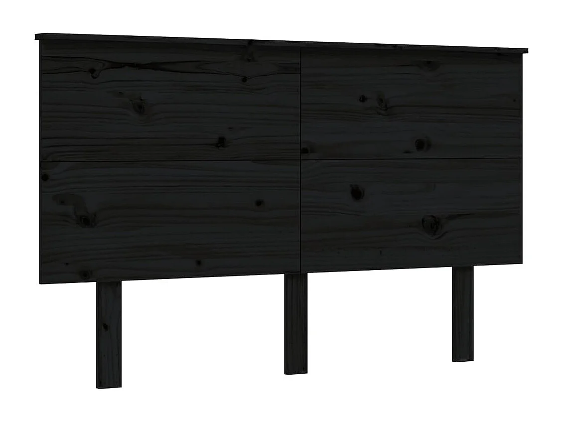 Cadre de lit avec tête de lit noir 140x190 bois massif