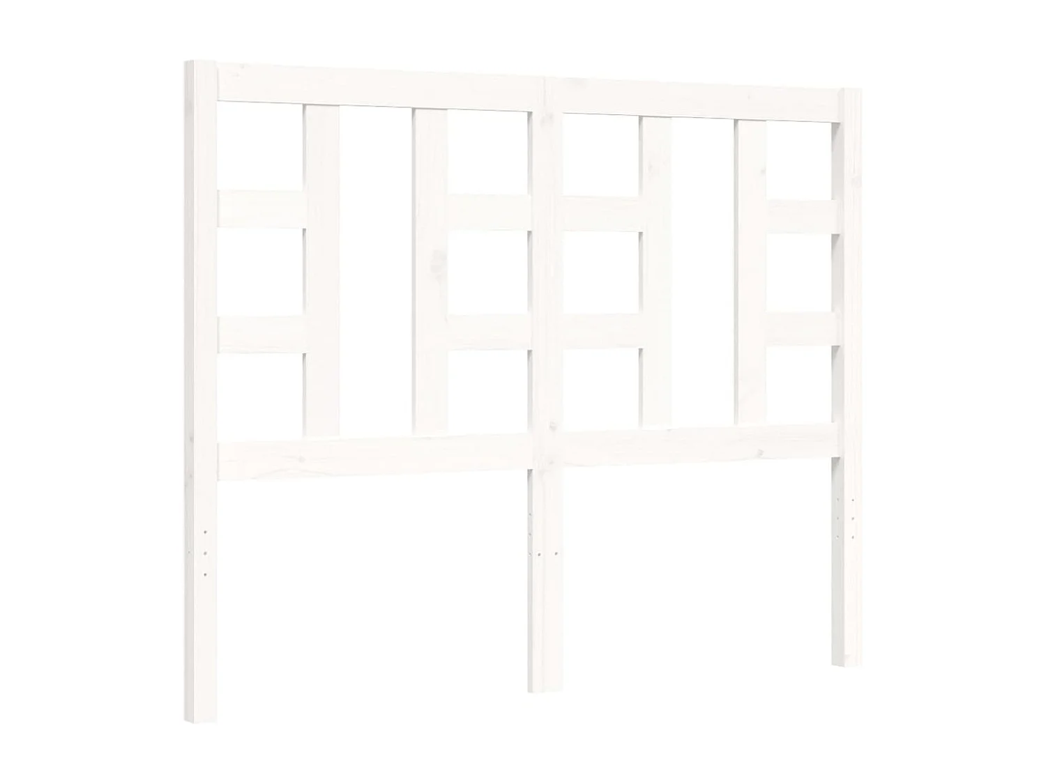 Cadre de lit avec tête de lit blanc petit double bois massif