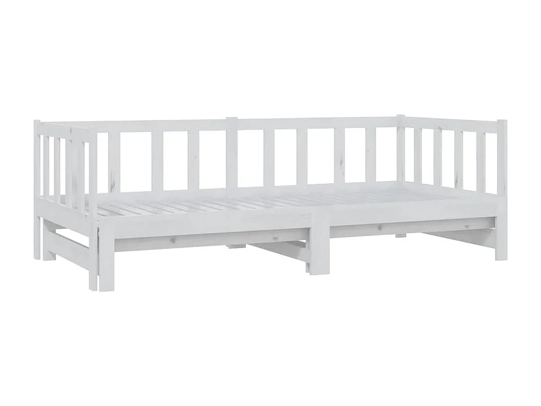 Lit coulissant Blanc 2x(90x200) cm Bois de pin massif