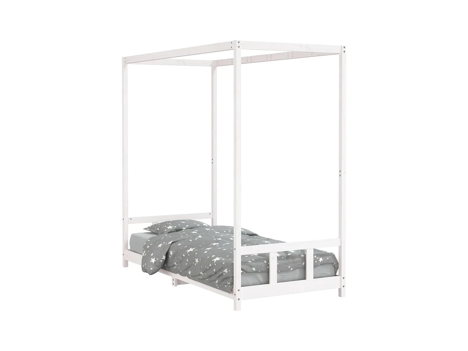 Cadre de lit pour enfants blanc 90x200 bois de pin massif