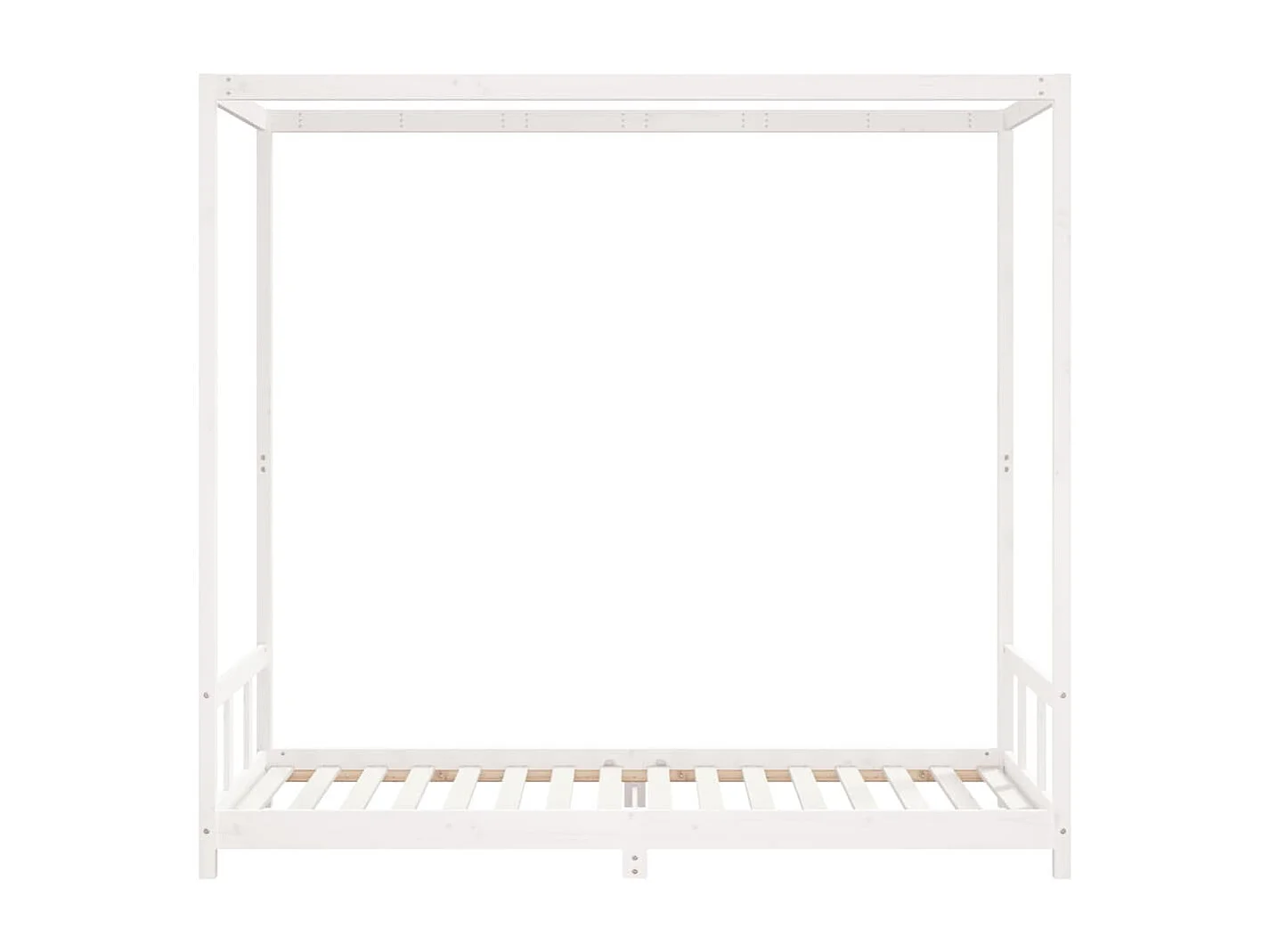 Cadre de lit pour enfants blanc 90x200 bois de pin massif
