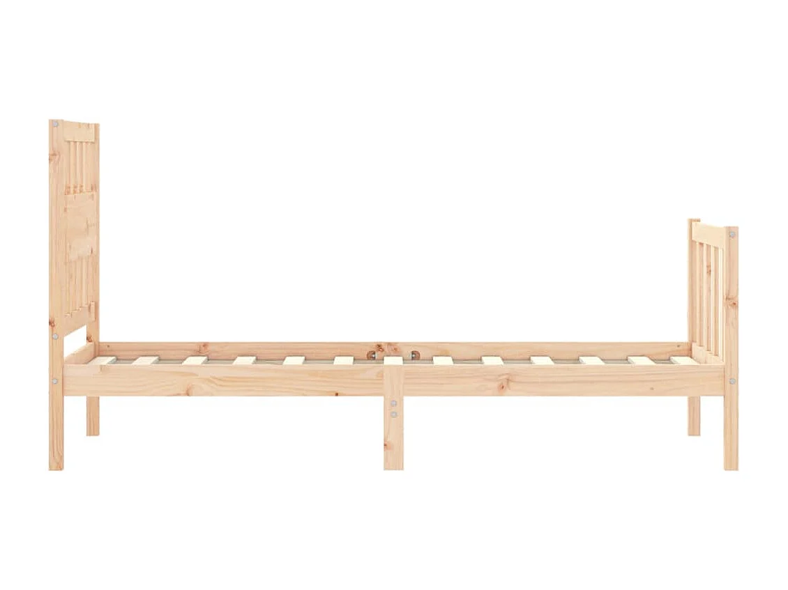 Cadre de lit avec tête de lit petit simple bois massif