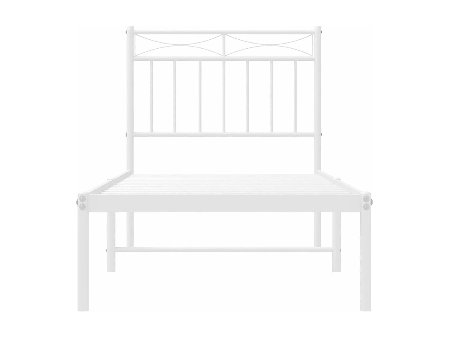 Cadre de lit métal avec tête de lit blanc 75x190