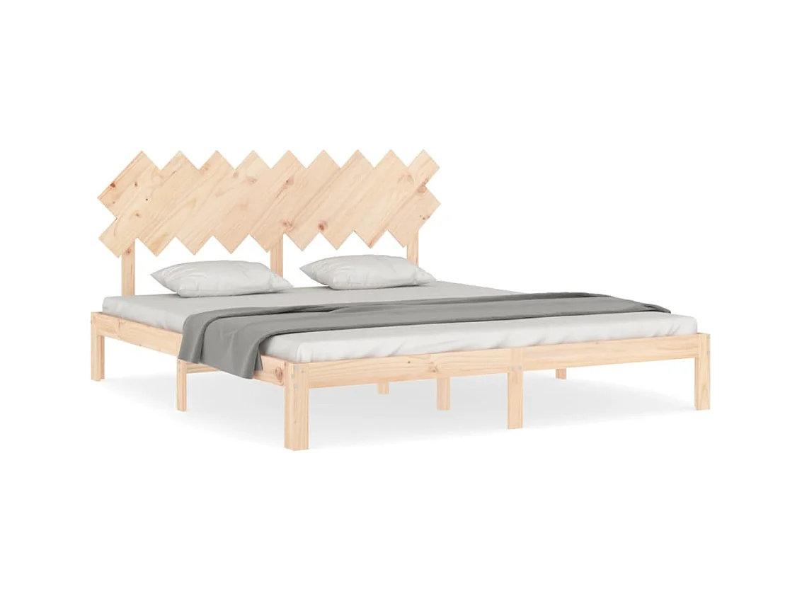 Cadre de lit avec tête de lit Super King Size bois massif
