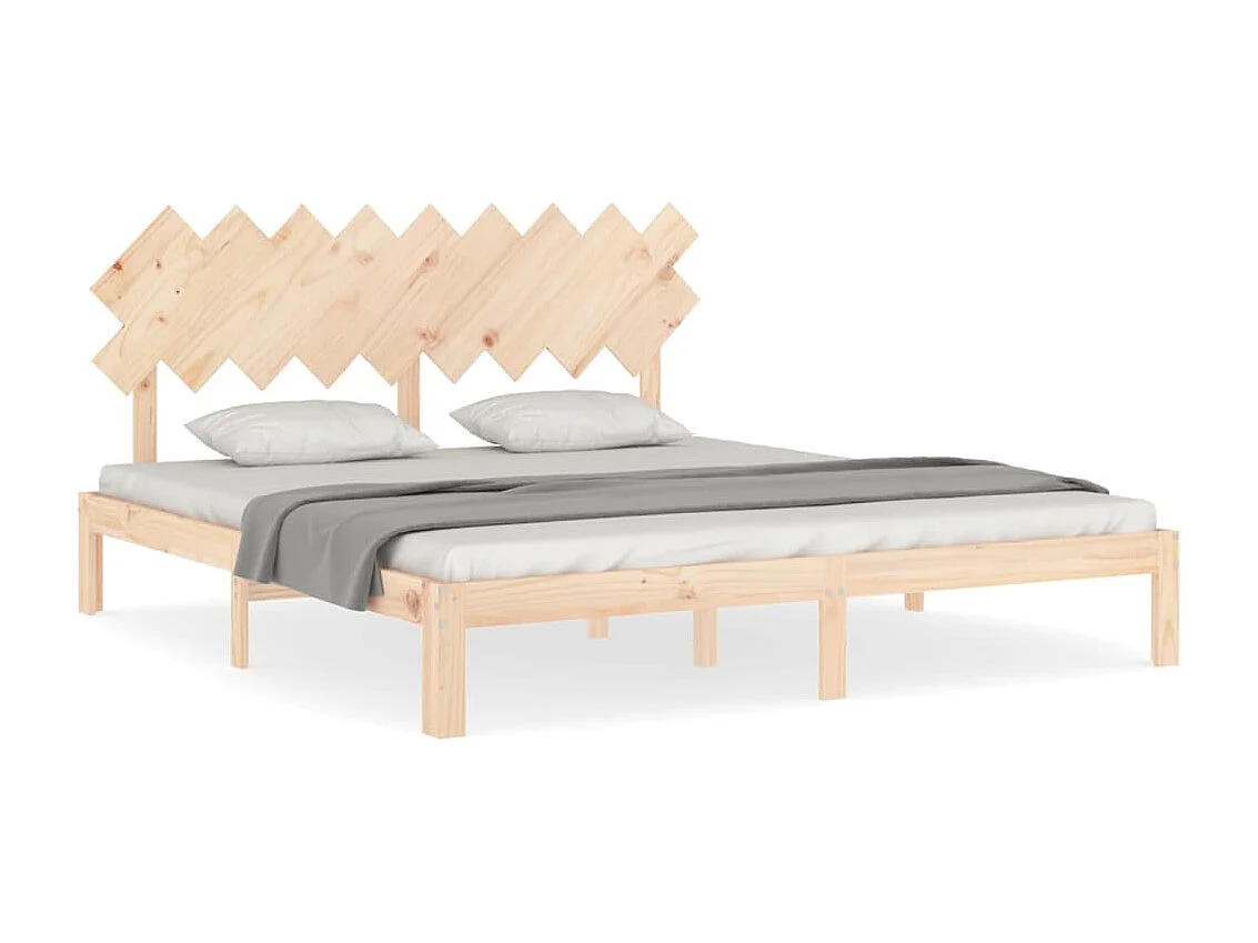 Cadre de lit avec tête de lit Super King Size bois massif