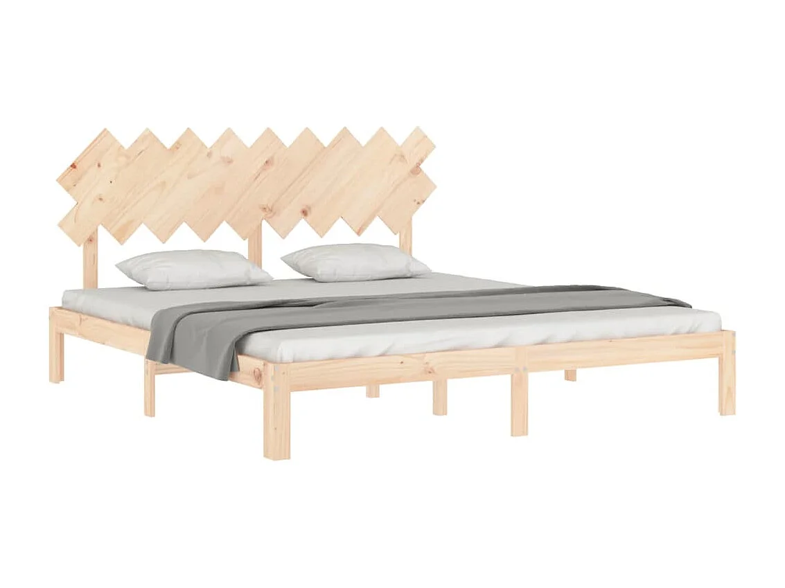 Cadre de lit avec tête de lit Super King Size bois massif