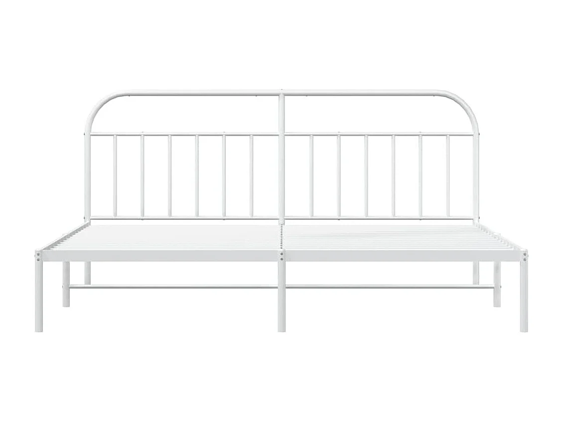 Cadre de lit métal avec tête de lit blanc 200x200