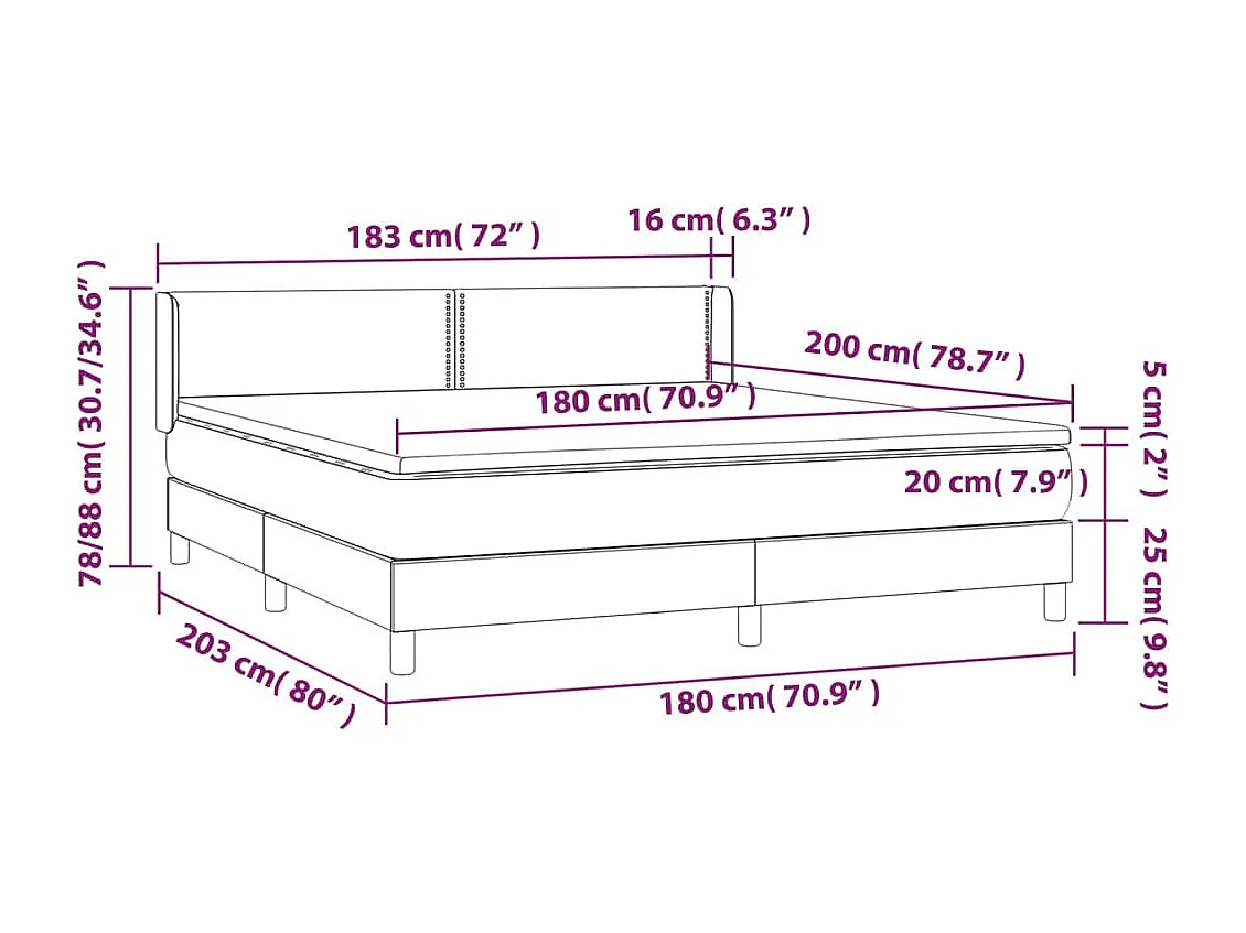 Sommier à lattes de lit avec matelas Taupe 180x200 Tissu