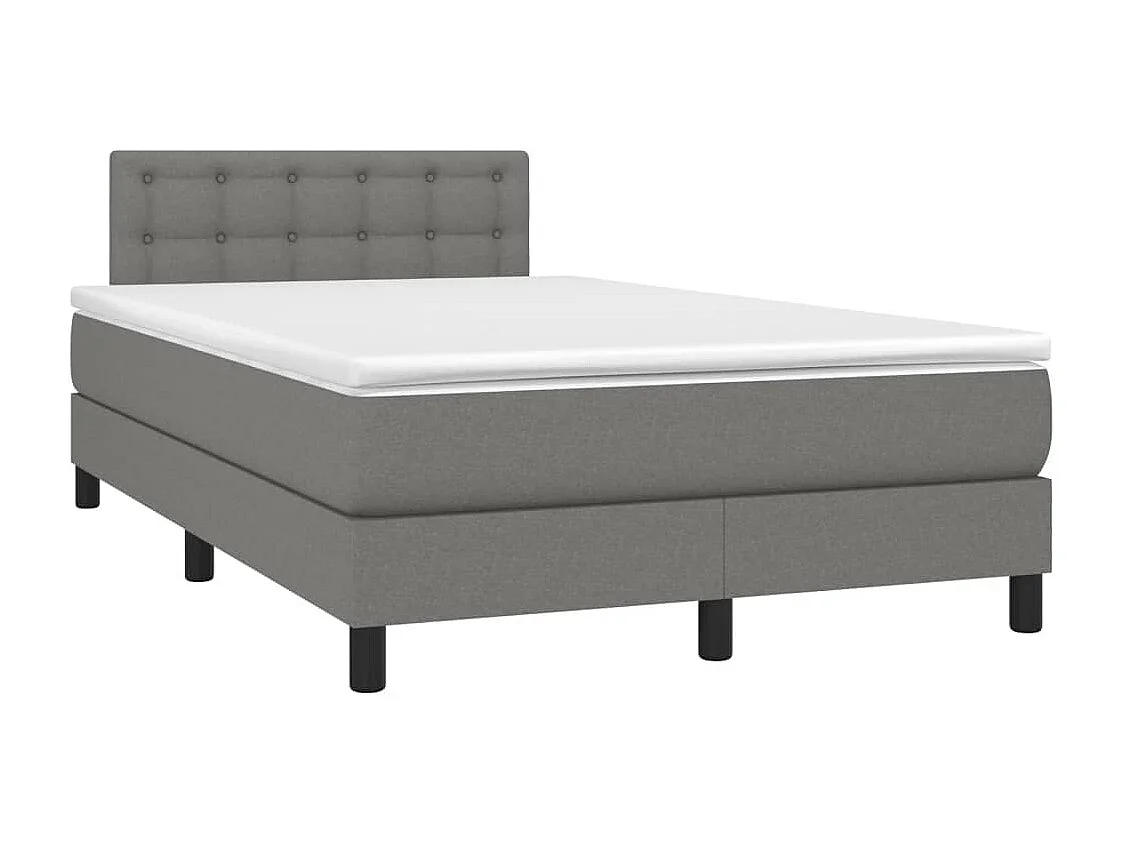 Lit à sommier tapissier avec matelas Gris foncé 120x200 Tissu 6