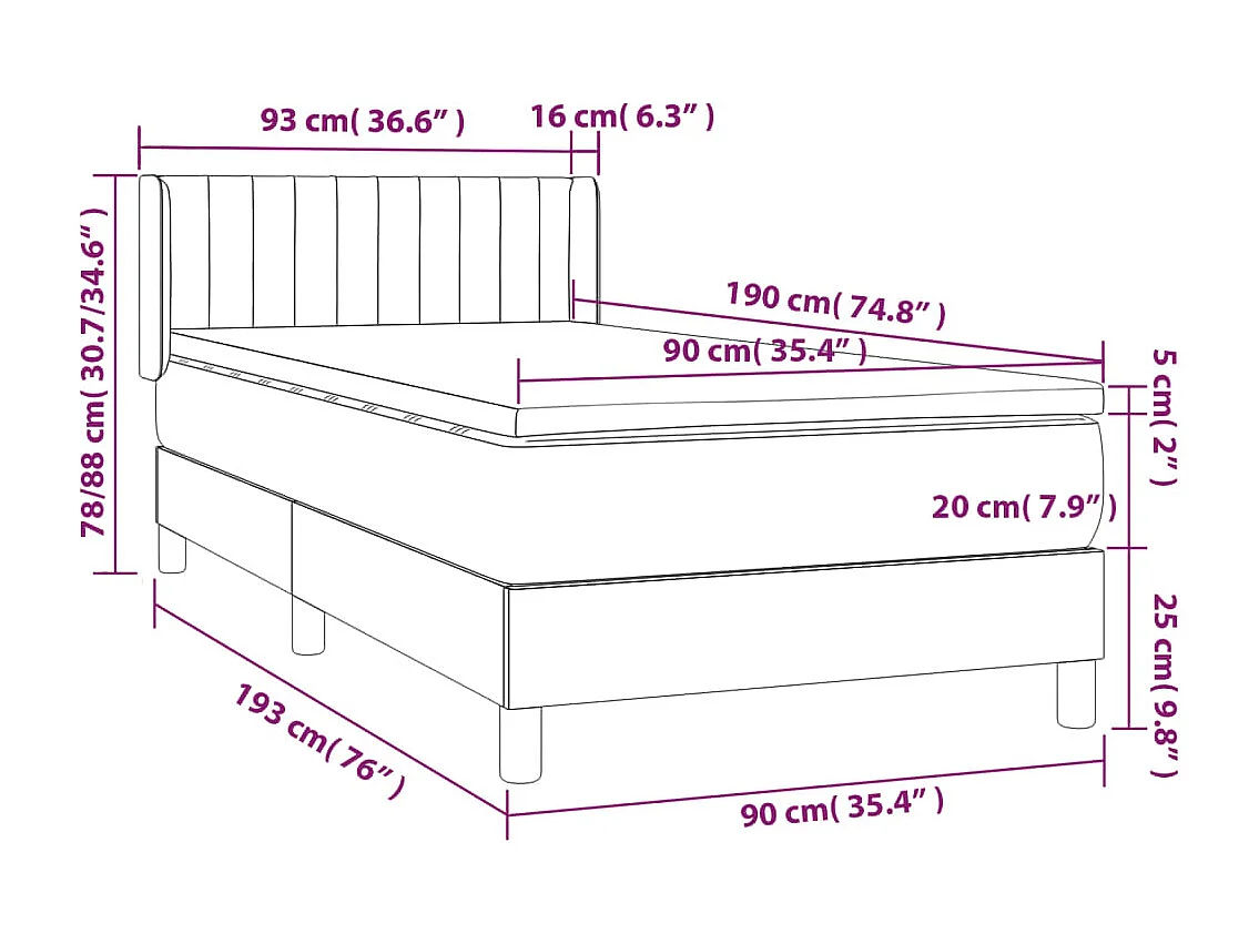Sommier à lattes de lit avec matelas Taupe 90x190 Tissu