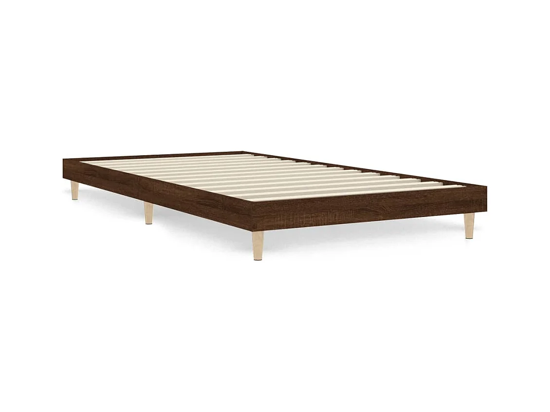 Cadre de lit chêne marron 100x200 bois d'ingénierie