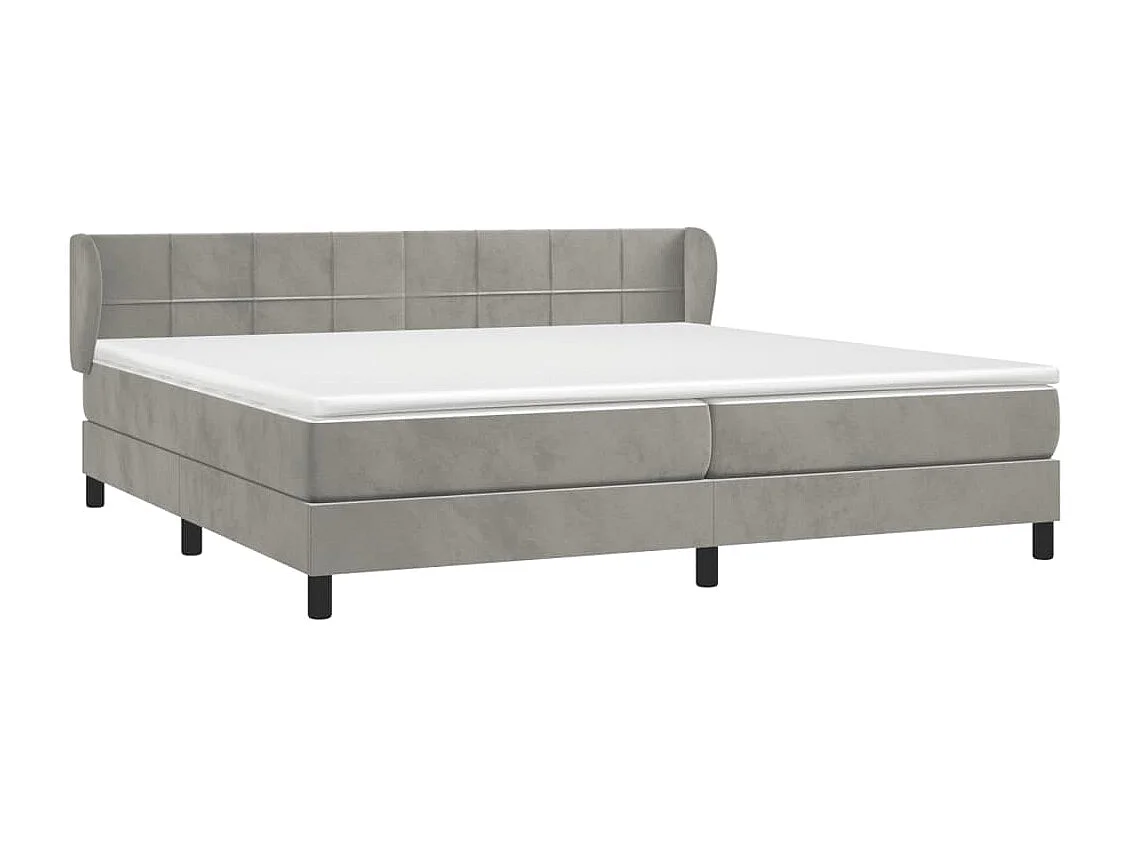 Sommier à lattes de lit et matelas Gris clair 200x200 Velours