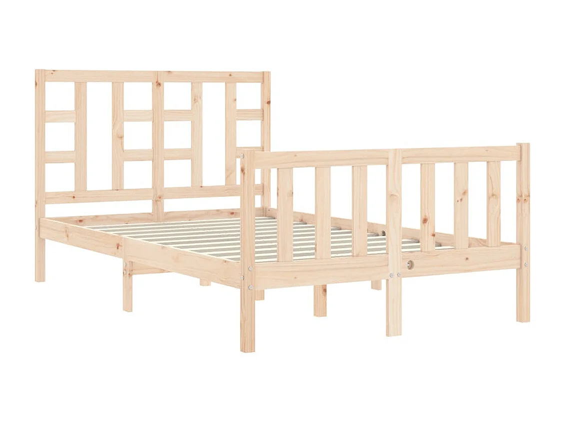 Cadre de lit avec tête de lit petit double bois massif