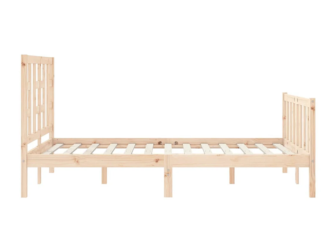 Cadre de lit avec tête de lit petit double bois massif