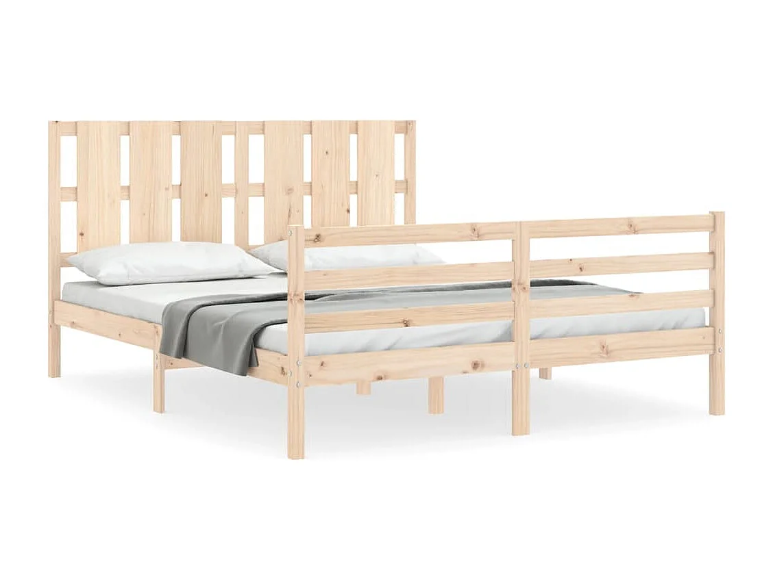Cadre de lit avec tête de lit 160x200 bois massif