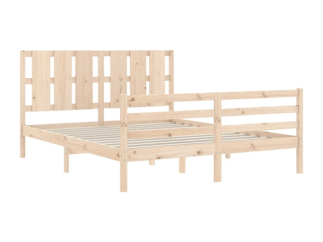 Cadre de lit avec tête de lit 160x200 bois massif