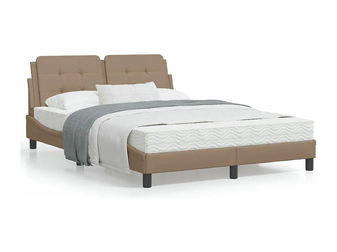 Lit avec matelas cappuccino 140x190 similicuir