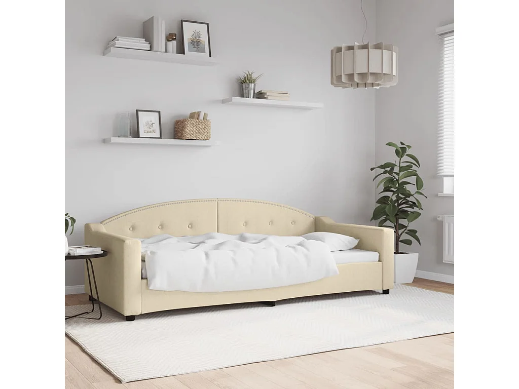 Lit de repos crème 90x200 tissu