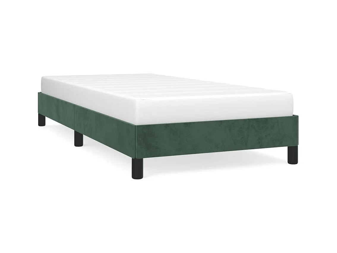 Cadre de lit Vert foncé 90x190 Velours