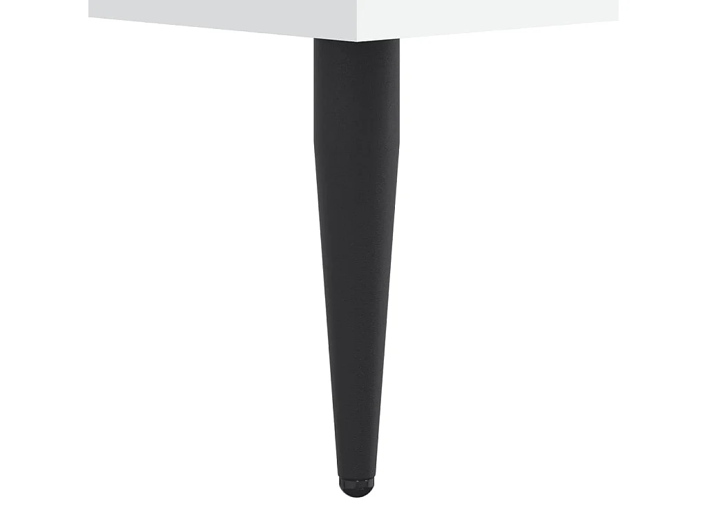 Cadre de lit blanc brillant 150x200 bois d'ingénierie