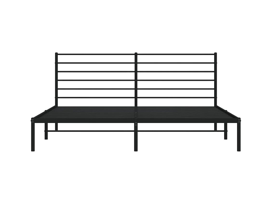 Cadre de lit métal avec tête de lit noir 200x200