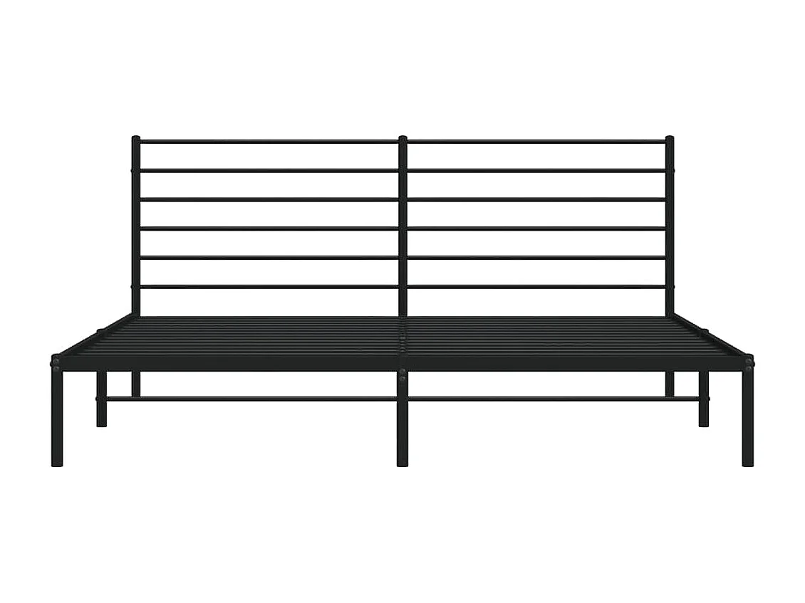 Cadre de lit métal avec tête de lit noir 200x200