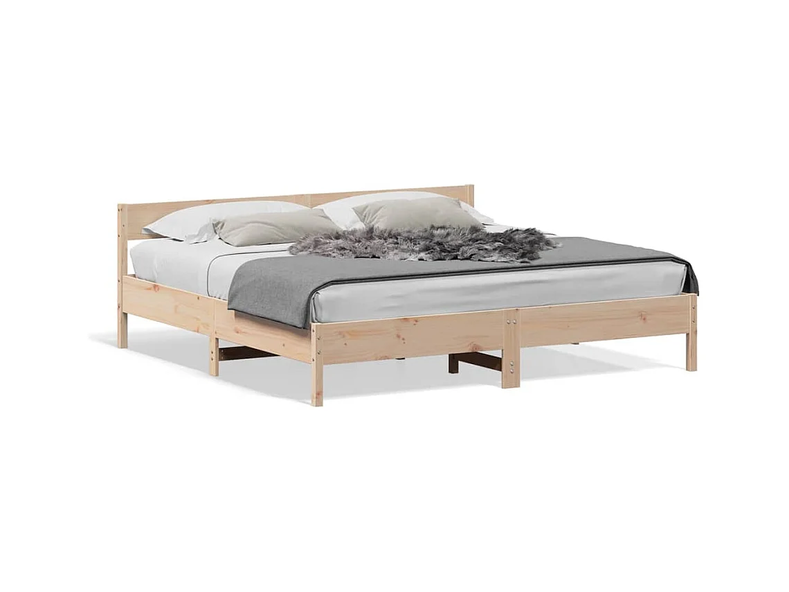Cadre de lit avec tête de lit 200x200 Bois de pin massif