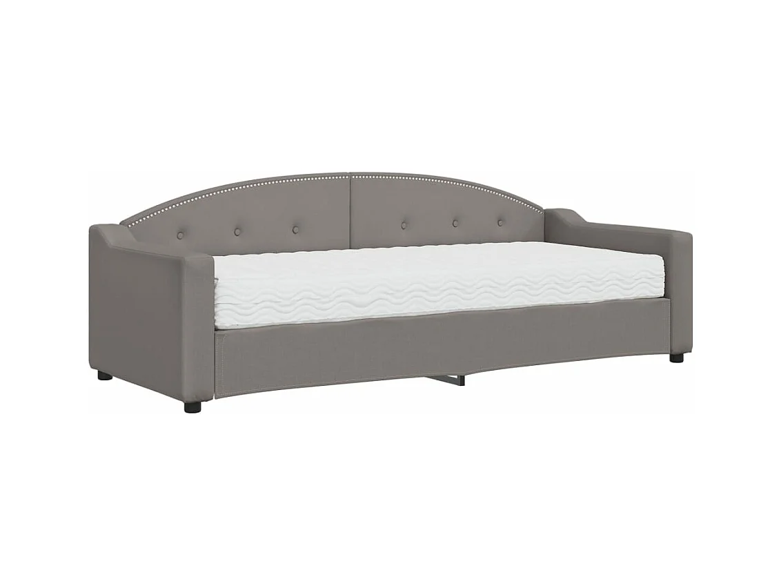Lit de jour avec matelas taupe 80x200 tissu