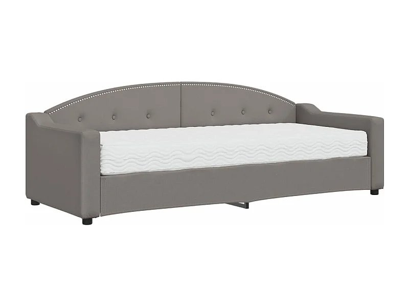Lit de jour avec matelas taupe 80x200 tissu