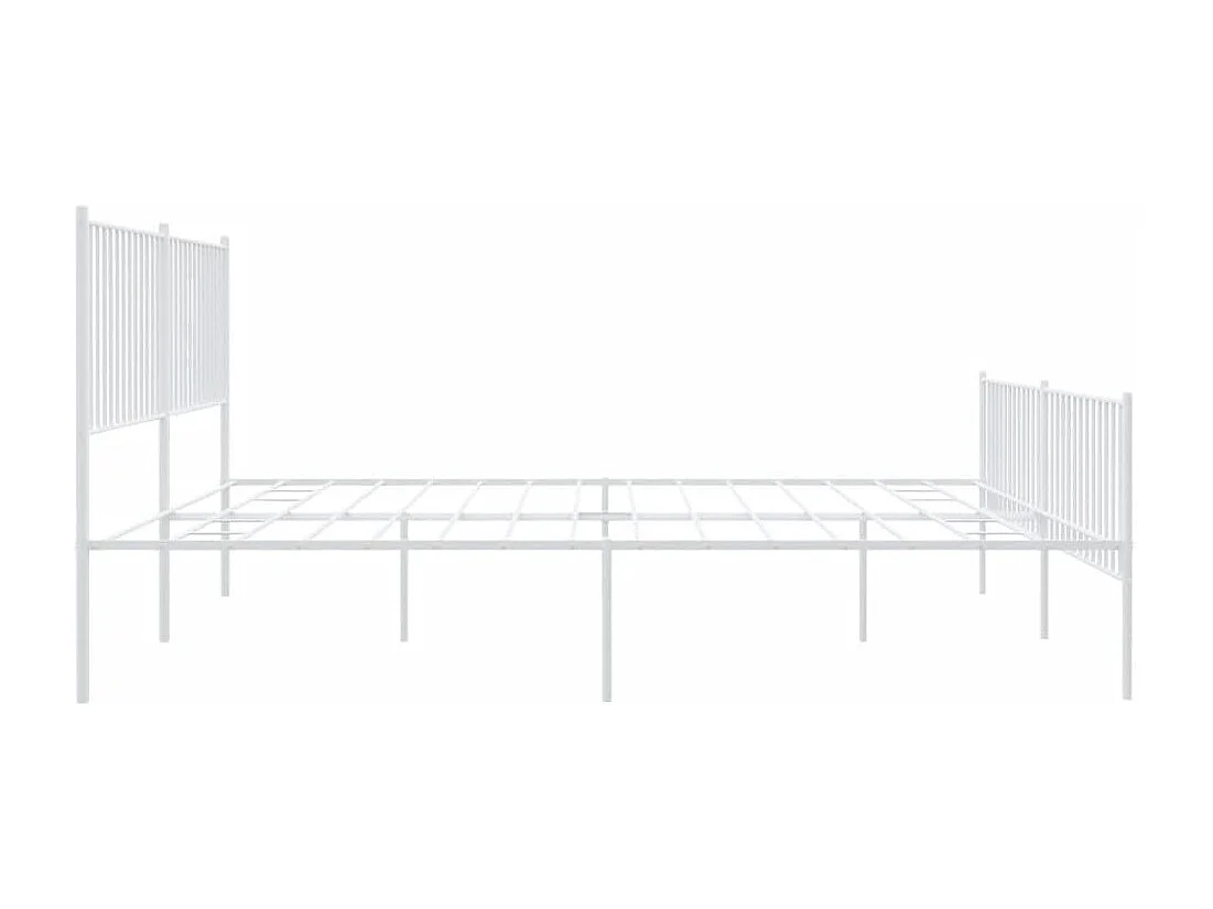 Cadre de lit métal avec tête de lit-pied de lit blanc 200x200