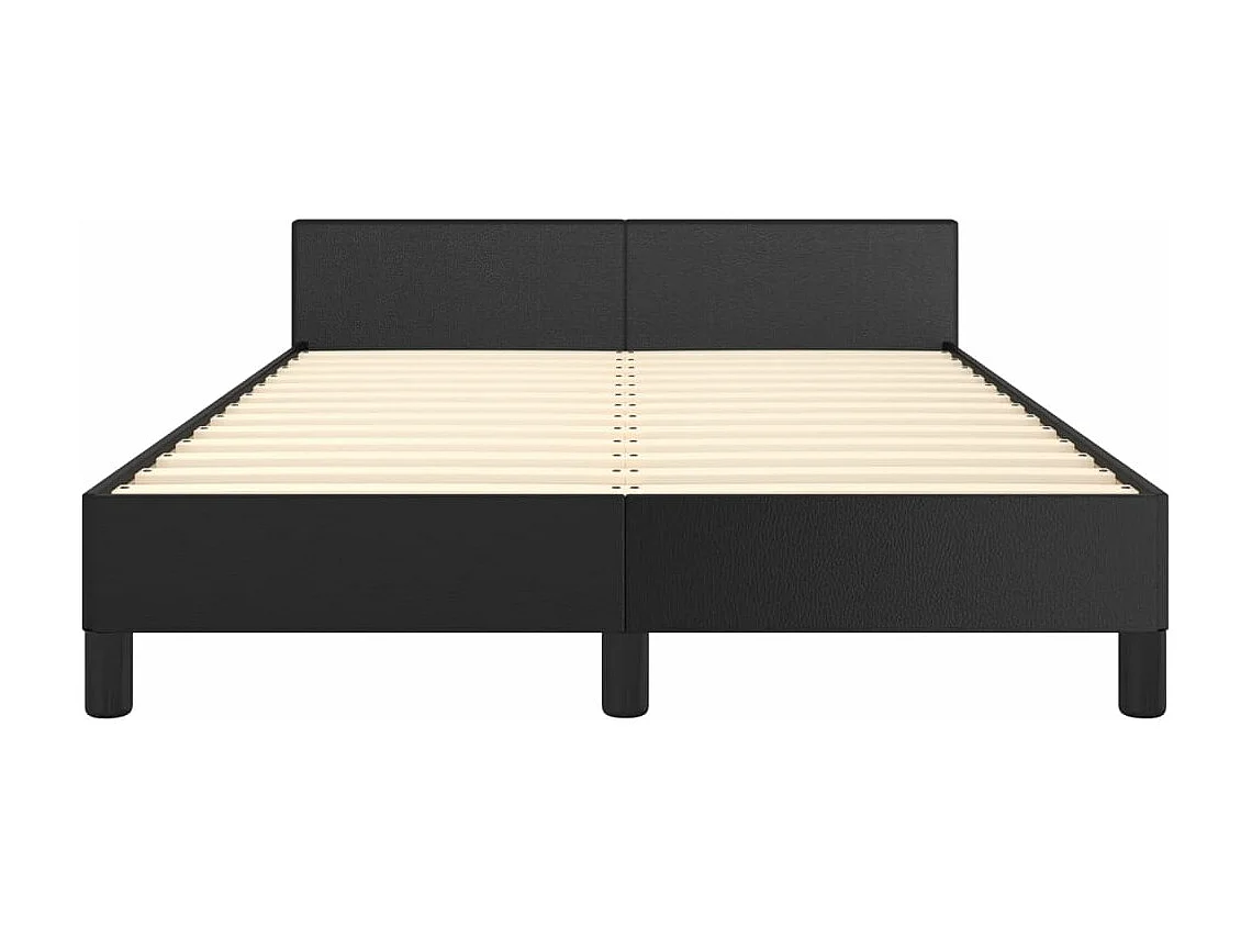 Cadre de lit avec tête de lit noir 120x190 similicuir