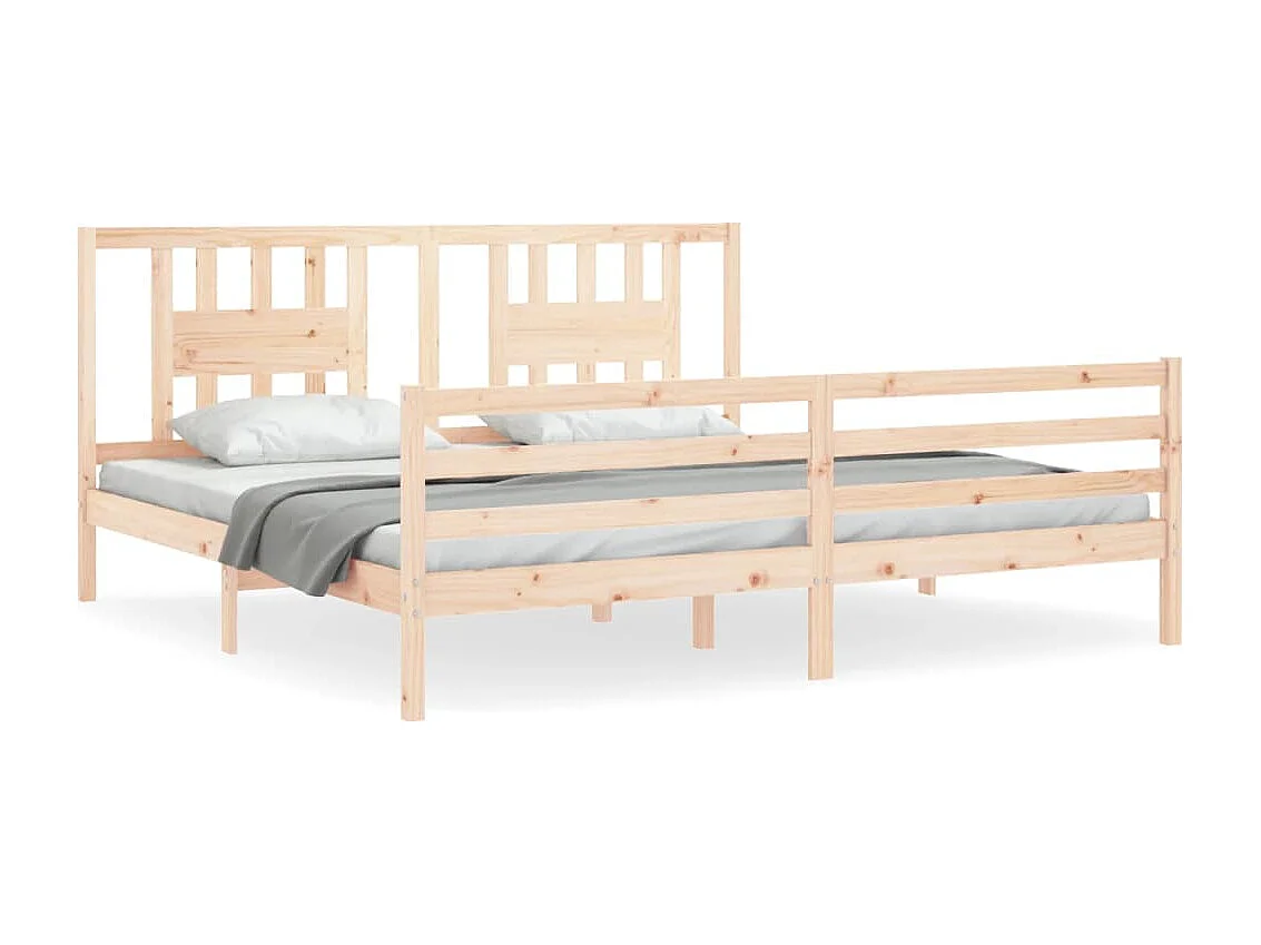 Cadre de lit avec tête de lit 200x200 bois massif