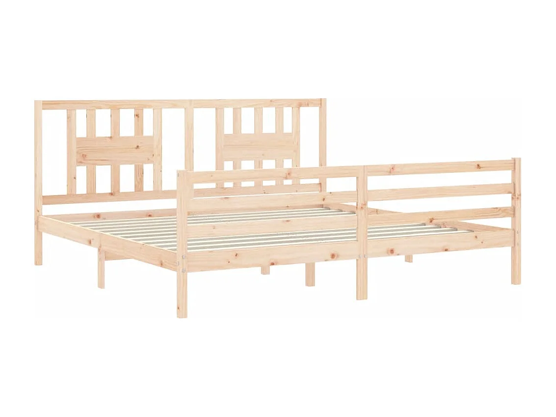 Cadre de lit avec tête de lit 200x200 bois massif