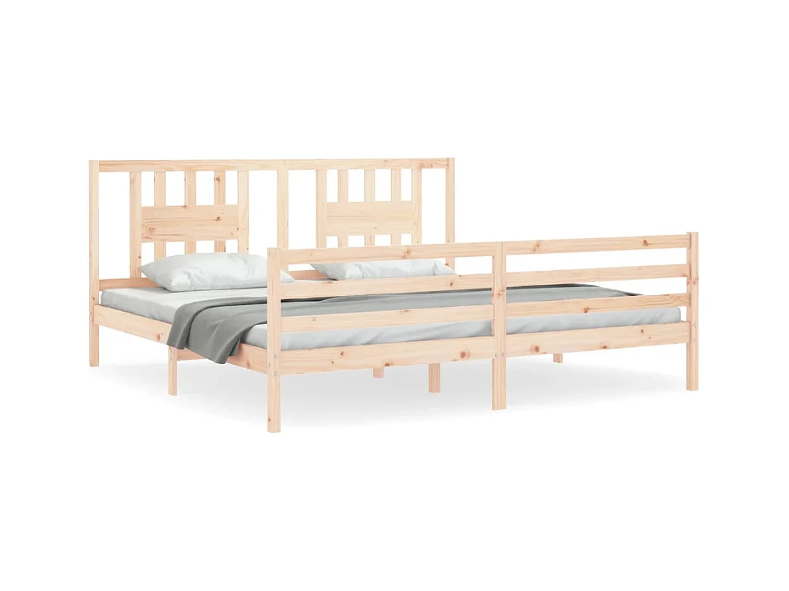 Cadre de lit avec tête de lit 200x200 bois massif