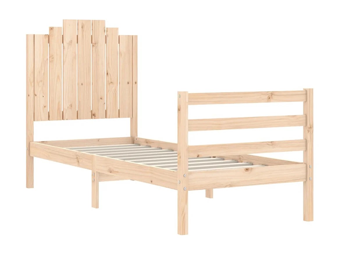 Cadre de lit avec tête de lit petit simple bois massif