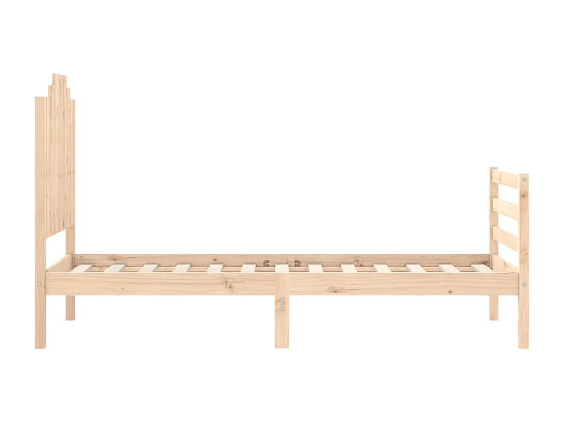 Cadre de lit avec tête de lit petit simple bois massif