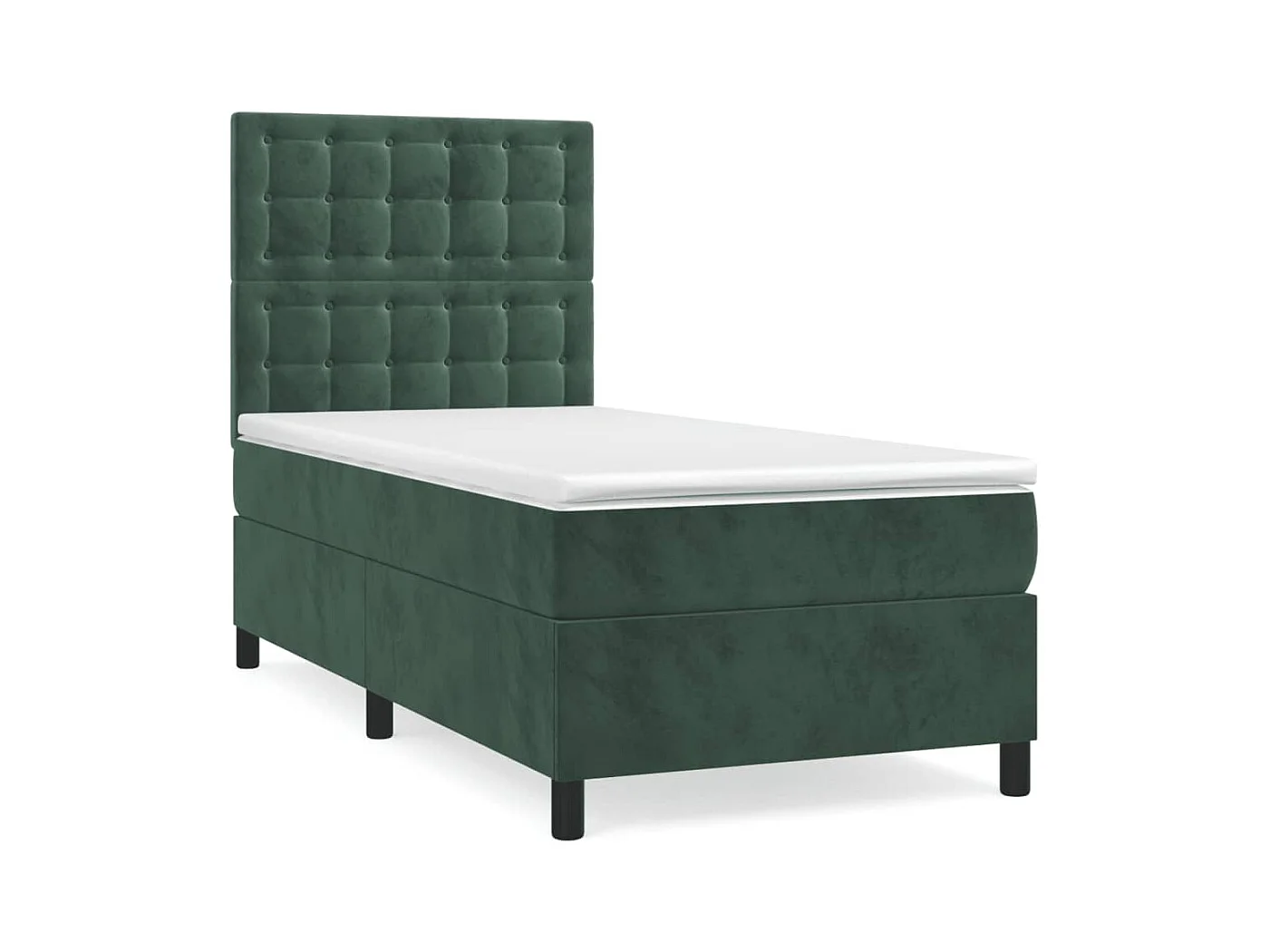 Lit à sommier tapissier avec matelas Vert foncé 100x200