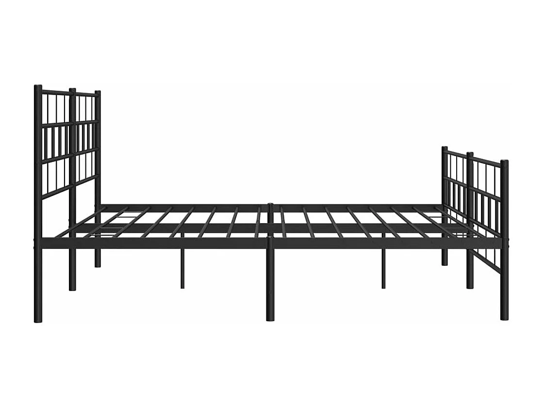 Cadre de lit métal avec tête de lit-pied de lit noir 183x213