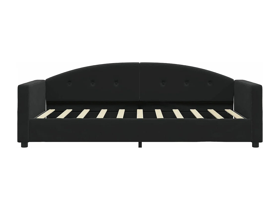 Lit de jour avec matelas noir 90x190 velours
