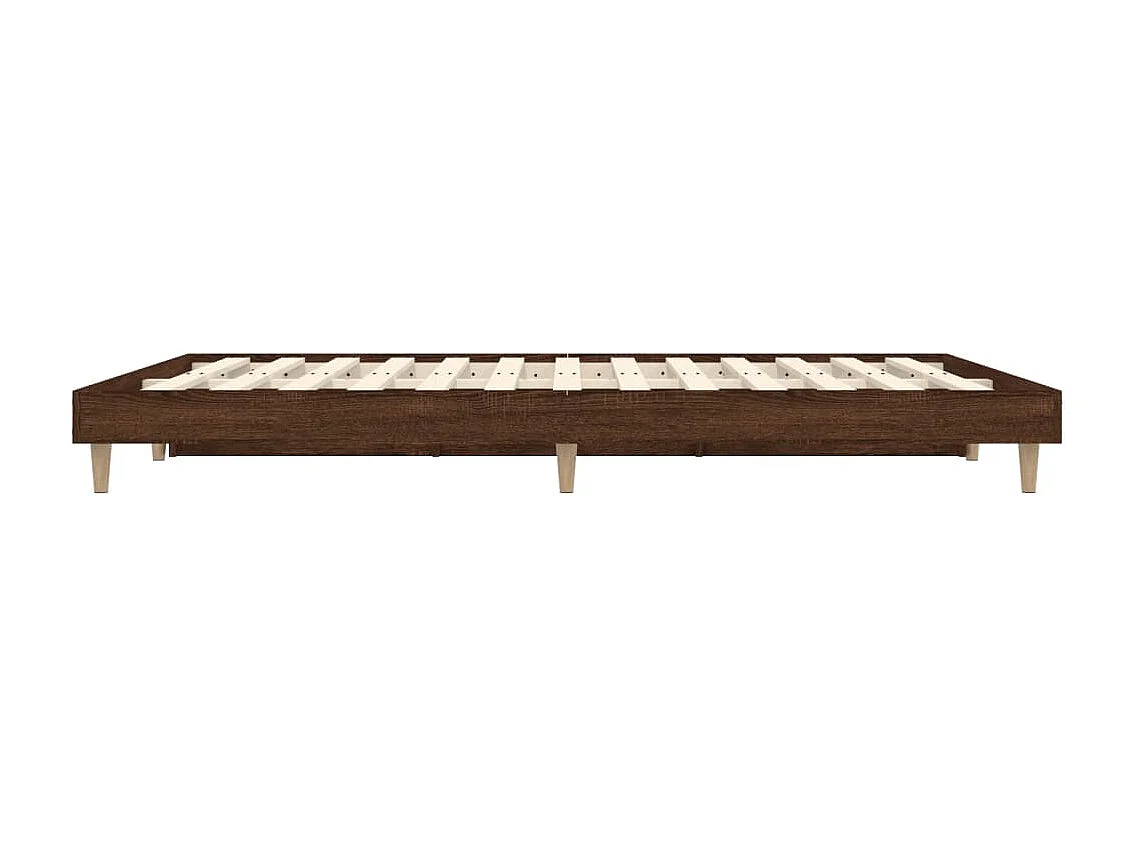 Cadre de lit chêne marron 135x190 bois d'ingénierie