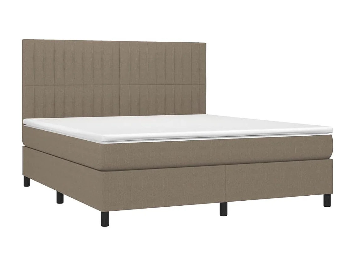 Sommier à lattes de lit avec matelas Taupe 160x200 Tissu