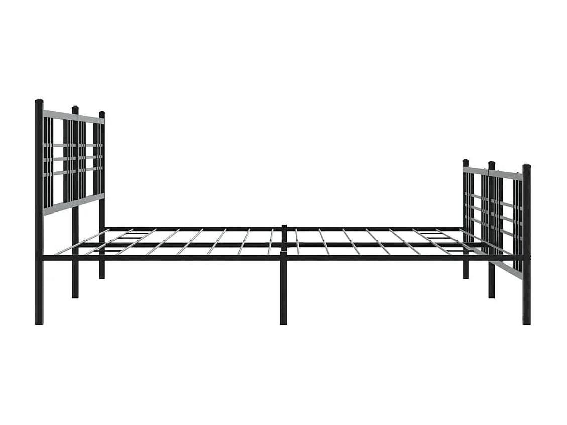 Cadre de lit métal avec tête de lit-pied de lit noir 193x203